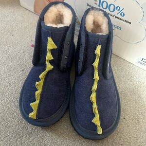 UGG Kids Blue Boots with Yellow Accents
